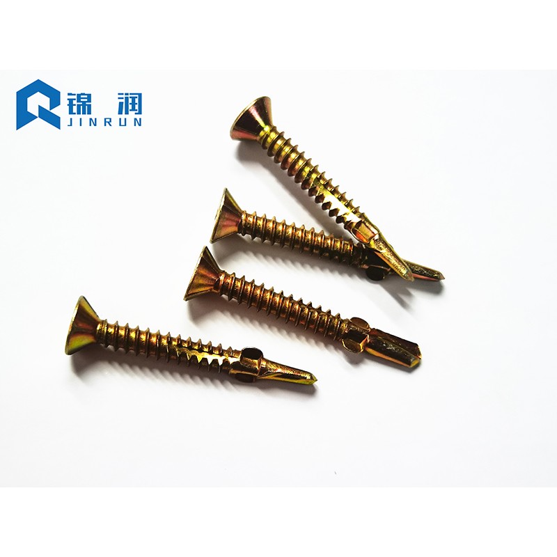 Flat Head Self Drilling Screw With Wings Cutting Thread